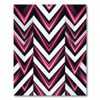 Neon Chevron Black and White Abstract Rug