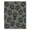 Rustic Charcoal Bear Paw Footprint Rug