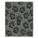 Rustic Charcoal Bear Paw Footprint Rug