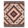 Earthy Salmon Black Tribal Diamond Rug