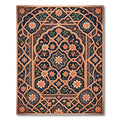 Ornate Terracotta Floral Geometric Medallion Rug