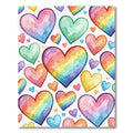 Watercolor Rainbow Heart Collage Rug