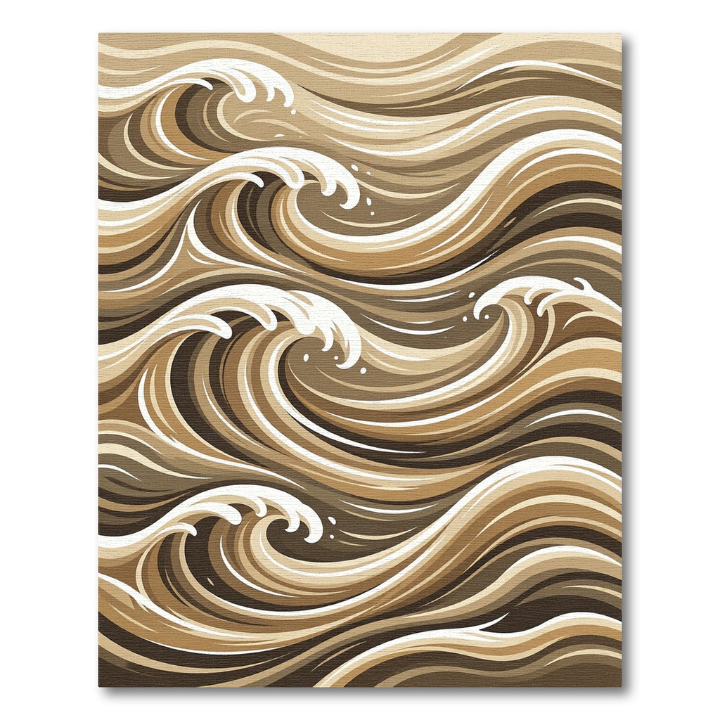 Brown Earthy Tone Ocean Waves Rug
