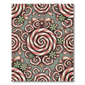 Pink Candy Cane Swirl Holiday Ornament Rug