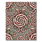 Pink Candy Cane Swirl Holiday Ornament Rug