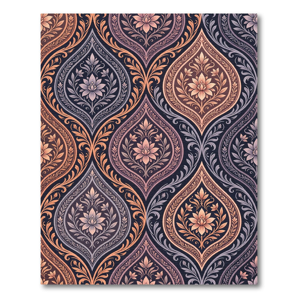 Damask Floral Ogee Vine Rug