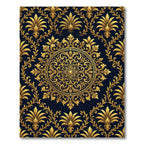 Golden Baroque Filigree Medallion Rug