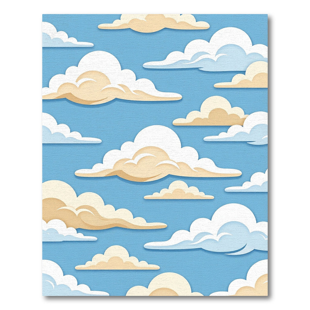 Soft Pastel Blue Dreamy Cloud Sky Rug