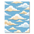 Soft Pastel Blue Dreamy Cloud Sky Rug