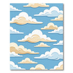 Soft Pastel Blue Dreamy Cloud Sky Rug
