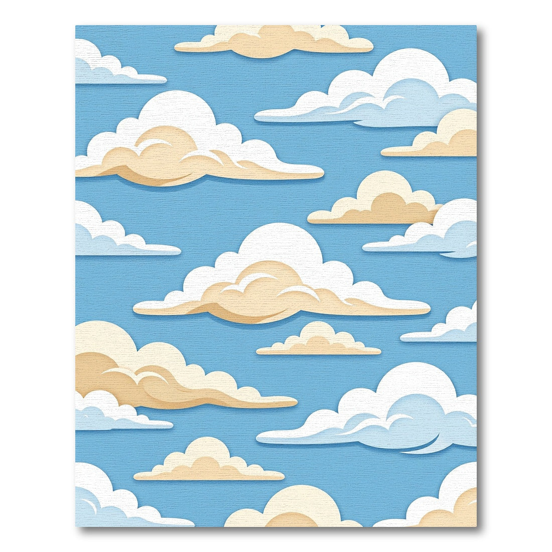 Soft Pastel Blue Dreamy Cloud Sky Rug