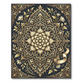 Gilded Golden Floral Mandala Rug