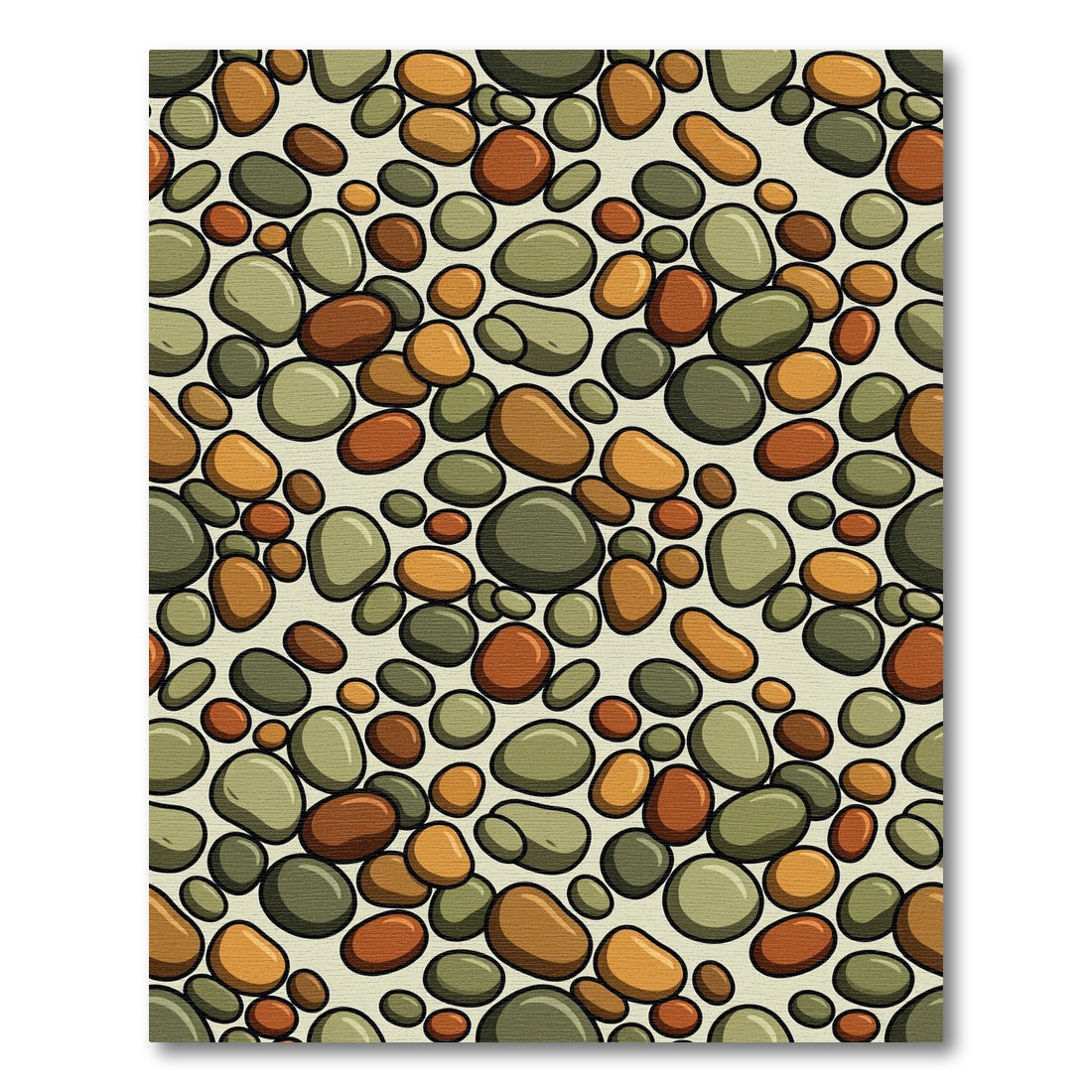 Pebble Cluster Earthy Tone Stones Rug