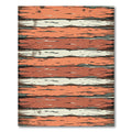 Rustic Weathered Tangerine and Cream Striped Rug