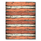 Rustic Weathered Tangerine and Cream Striped Rug