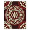 Crimson Ivory Floral Mandala Lace Rug