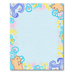 Whimsical light blue floral bear collection Rug