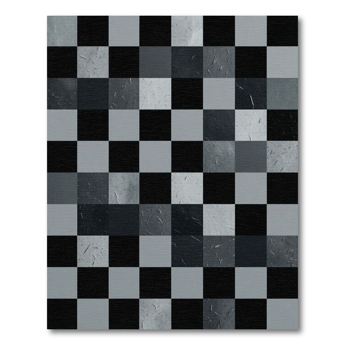 Monochromatic Checkerboard Textured Squares Rug