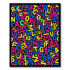 Vibrant Multicolored Alphabet Collage Rug