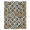 Gold and Cream Interlocking Scroll Rug