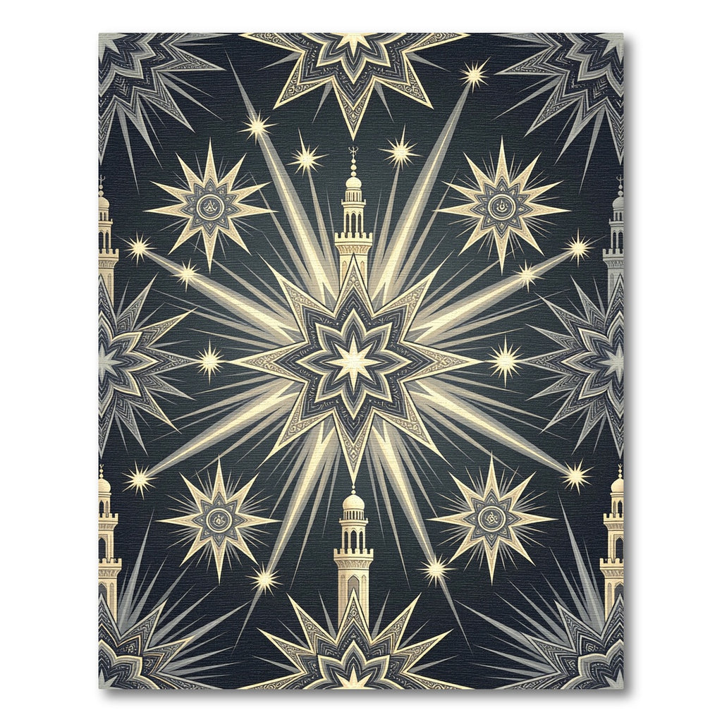 Radiant Star Mosque Medallion Motif Rug
