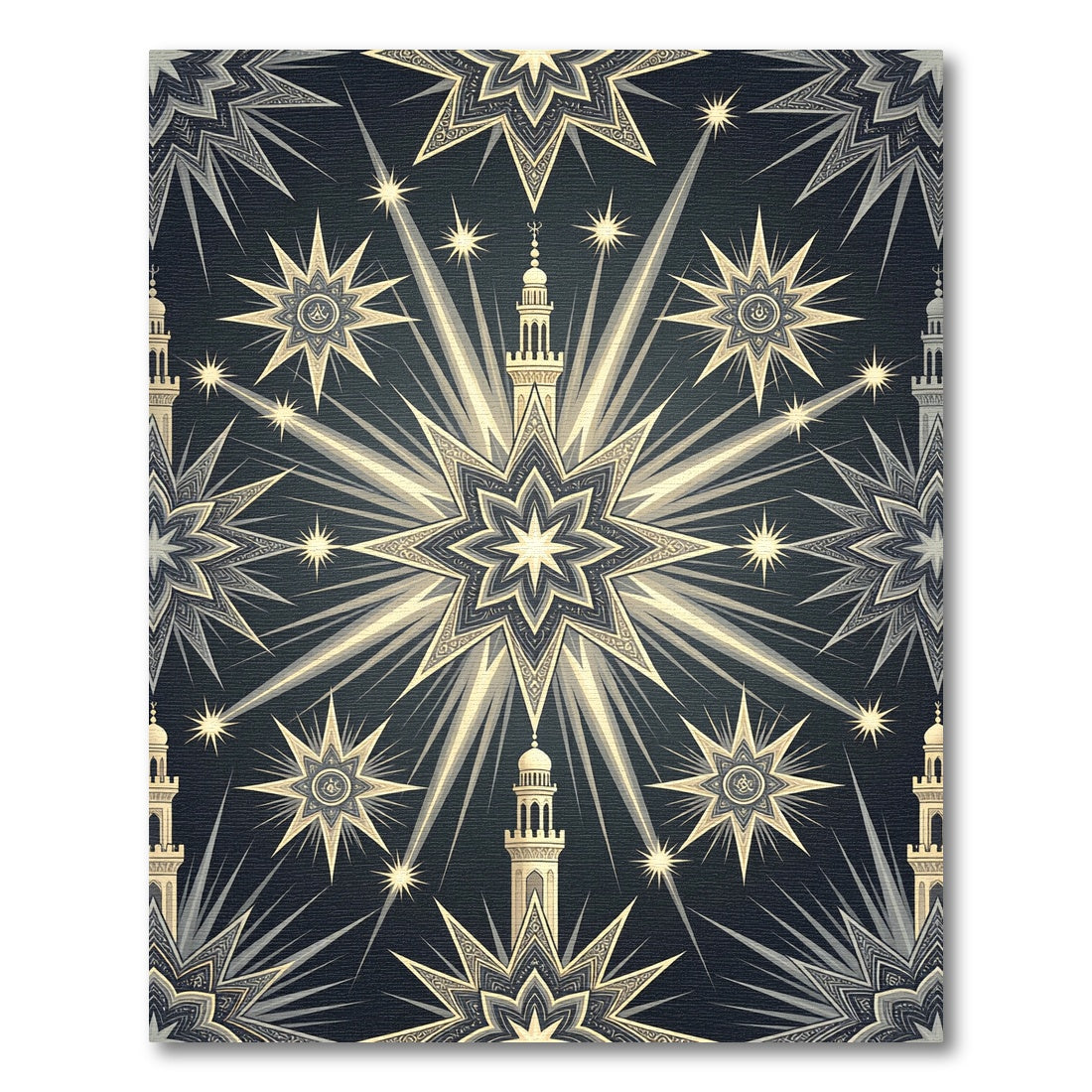 Radiant Star Mosque Medallion Motif Rug