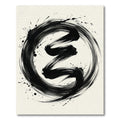 Black Ink Swirl Enso Rug