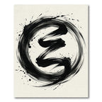 Black Ink Swirl Enso Rug