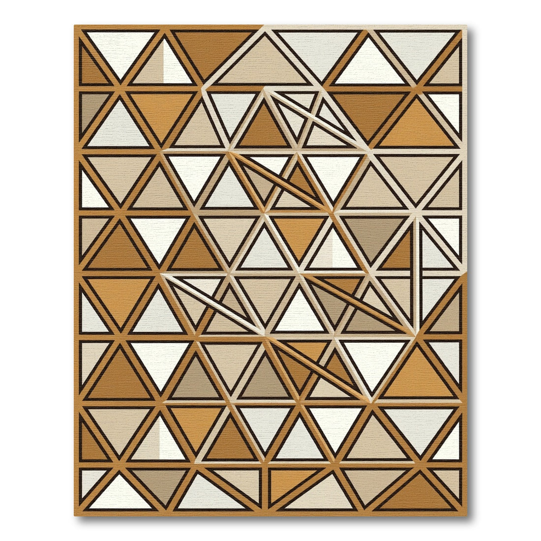 Modern Geometric Earthy Tone Mosaic Rug