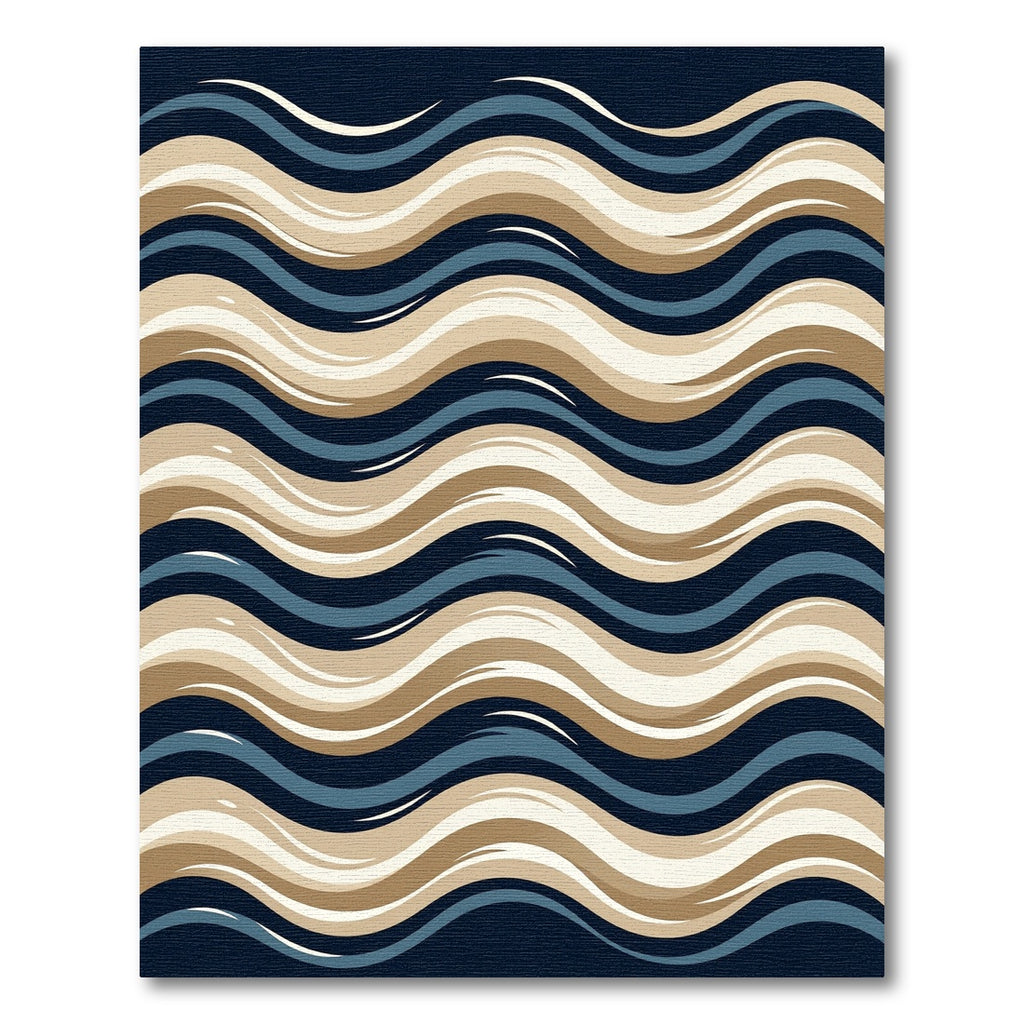 Coastal Wave Abstract Rug