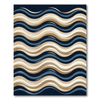 Coastal Wave Abstract Rug