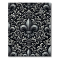 Royal Silver Fleur-de-lis Crest Scrollwork Rug