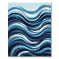 Flowing Azure Ocean Strokes Rug