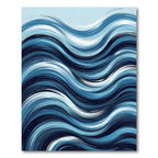 Flowing Azure Ocean Strokes Rug