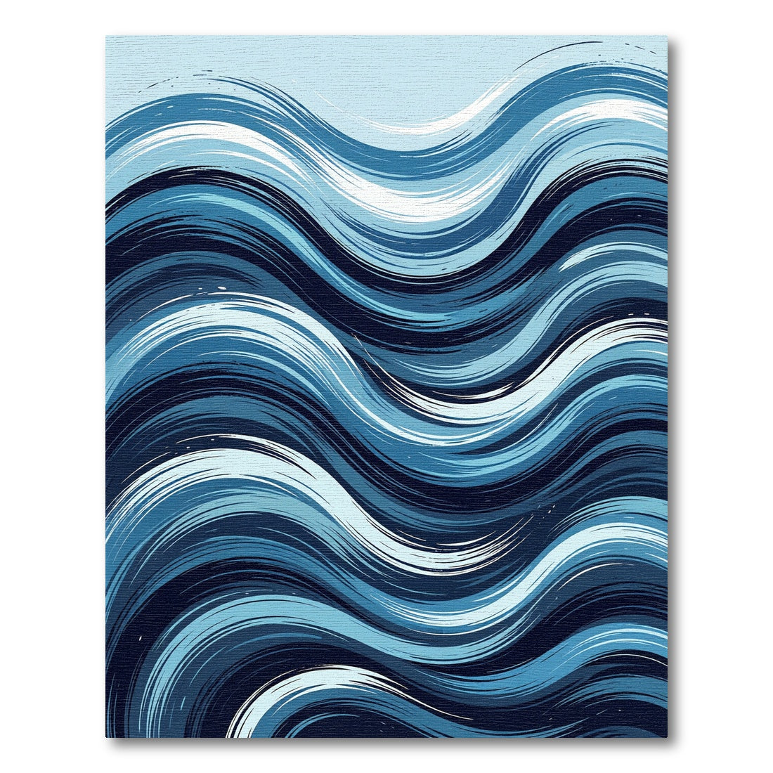 Flowing Azure Ocean Strokes Rug