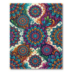 Vibrant Colorful Mandala Floral Composition Rug