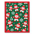 Red White Gingerbread Snowflakes Christmas Rug