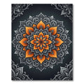 Orange and Silver Floral Mandala Rug