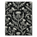Monochromatic Black and White Thistle Scroll Rug