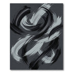 Monochrome Abstract Swirl Brushstroke Rug
