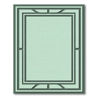 Mint Green Geo Border Frame Rug