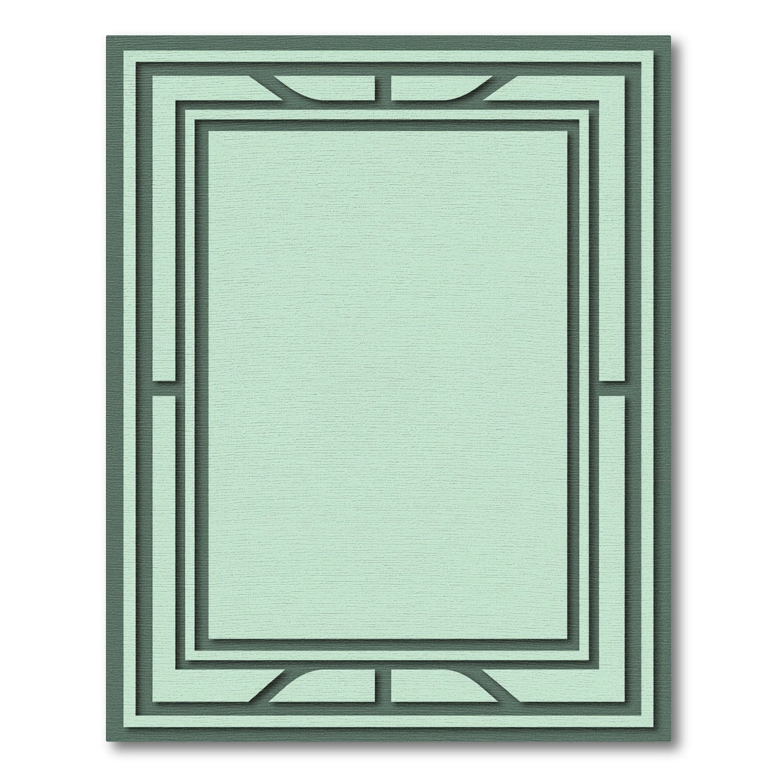 Mint Green Geo Border Frame Rug