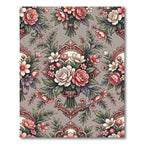 Baroque Pink Floral Bouquet Accents Rug