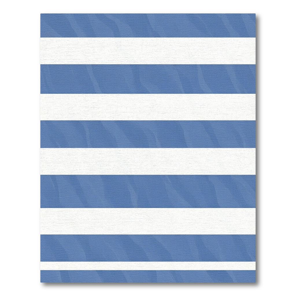 Classic Blue White Horizontal Stripe Rug