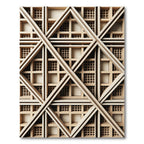 Geometric Grid Sand Beige Lattice Rug