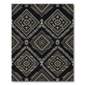 Golden Geometric Aztec Diamond Charcoal Rug