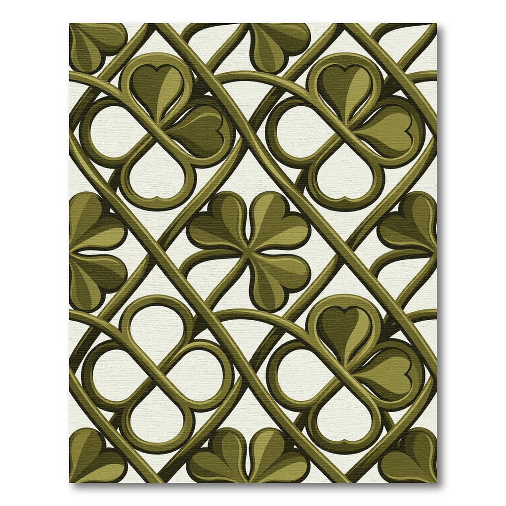 Olive Clover Lattice Interlocking Grid Rug