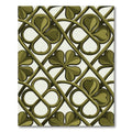 Olive Clover Lattice Interlocking Grid Rug