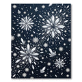 Midnight Silver Shimmering Crystal Snowflake Rug