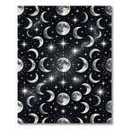 Celestial Lunar Phases and Starry Sky Rug